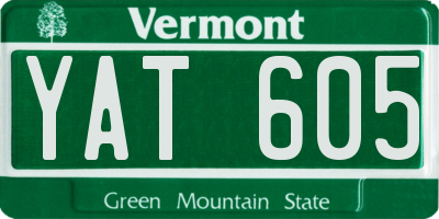 VT license plate YAT605