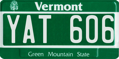 VT license plate YAT606