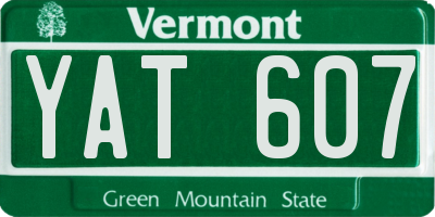 VT license plate YAT607