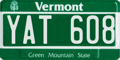VT license plate YAT608