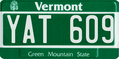 VT license plate YAT609