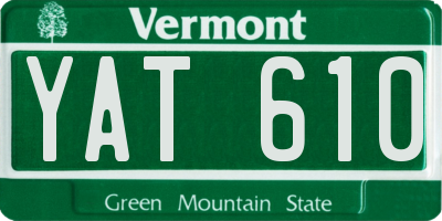 VT license plate YAT610
