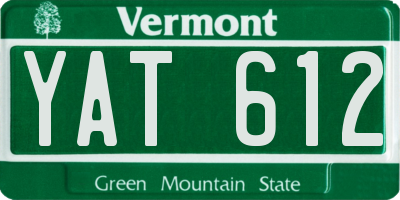 VT license plate YAT612
