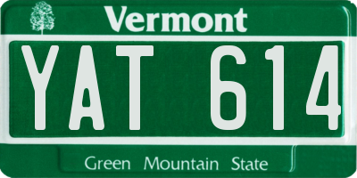 VT license plate YAT614