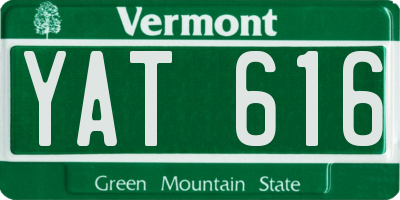 VT license plate YAT616