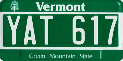 VT license plate YAT617