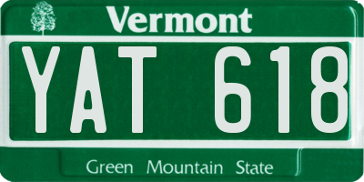 VT license plate YAT618