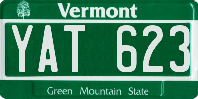 VT license plate YAT623