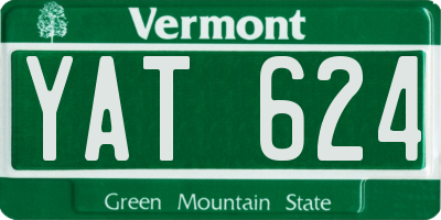 VT license plate YAT624
