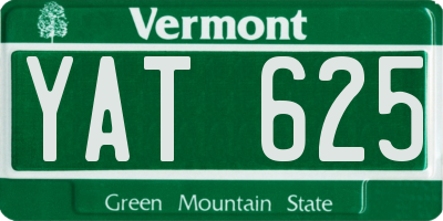 VT license plate YAT625