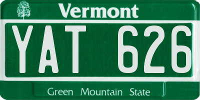 VT license plate YAT626