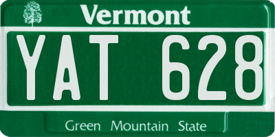 VT license plate YAT628