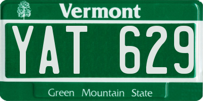 VT license plate YAT629