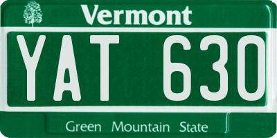VT license plate YAT630
