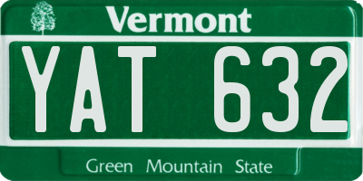 VT license plate YAT632