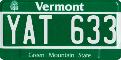 VT license plate YAT633