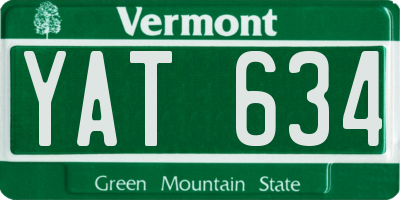 VT license plate YAT634