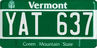 VT license plate YAT637