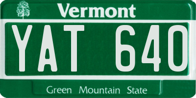 VT license plate YAT640