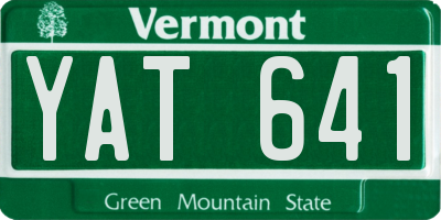 VT license plate YAT641