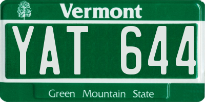 VT license plate YAT644
