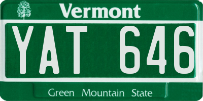 VT license plate YAT646