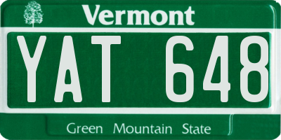 VT license plate YAT648