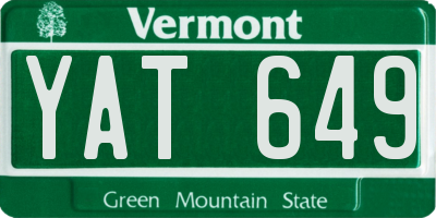 VT license plate YAT649