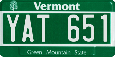 VT license plate YAT651