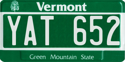 VT license plate YAT652
