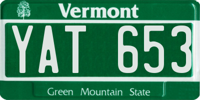 VT license plate YAT653