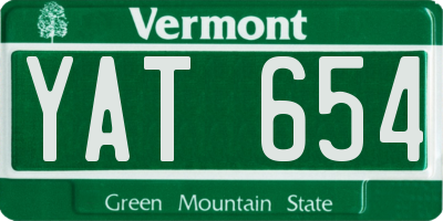VT license plate YAT654
