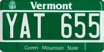 VT license plate YAT655