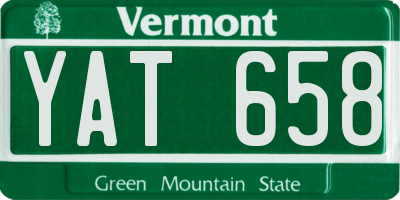 VT license plate YAT658
