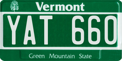 VT license plate YAT660