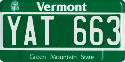 VT license plate YAT663