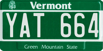 VT license plate YAT664