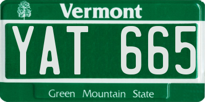 VT license plate YAT665
