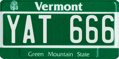 VT license plate YAT666