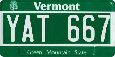 VT license plate YAT667