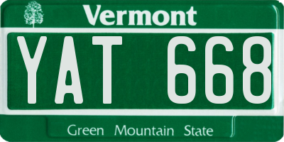 VT license plate YAT668