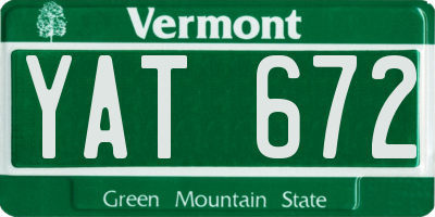 VT license plate YAT672