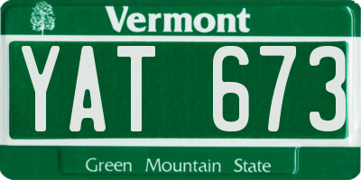 VT license plate YAT673