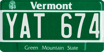 VT license plate YAT674