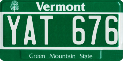 VT license plate YAT676