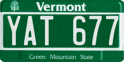 VT license plate YAT677
