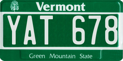 VT license plate YAT678