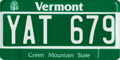 VT license plate YAT679