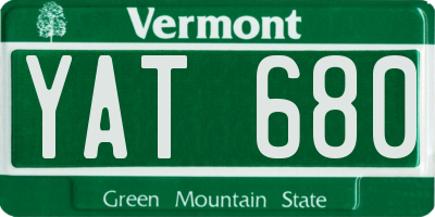 VT license plate YAT680