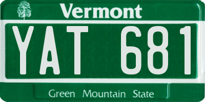 VT license plate YAT681